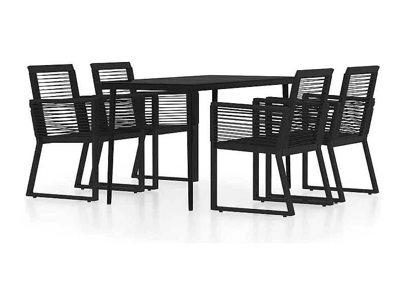 Wenlin  Juego de comedor de jardín 5 piezas negro