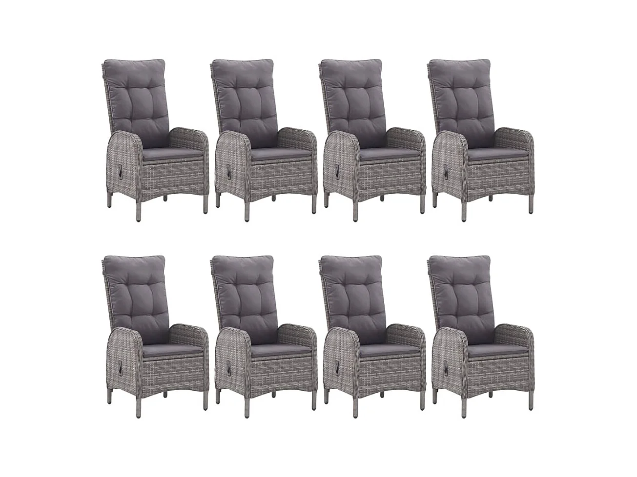 Davud  Ensemble à manger de jardin 9 pcs Gris