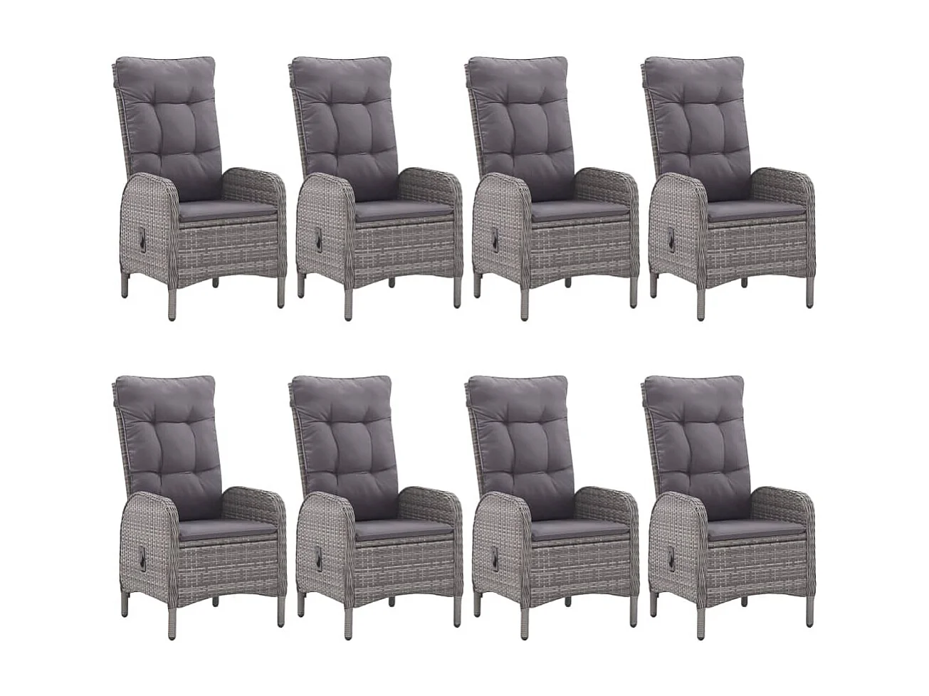 Davud  Ensemble à manger de jardin 9 pcs Gris