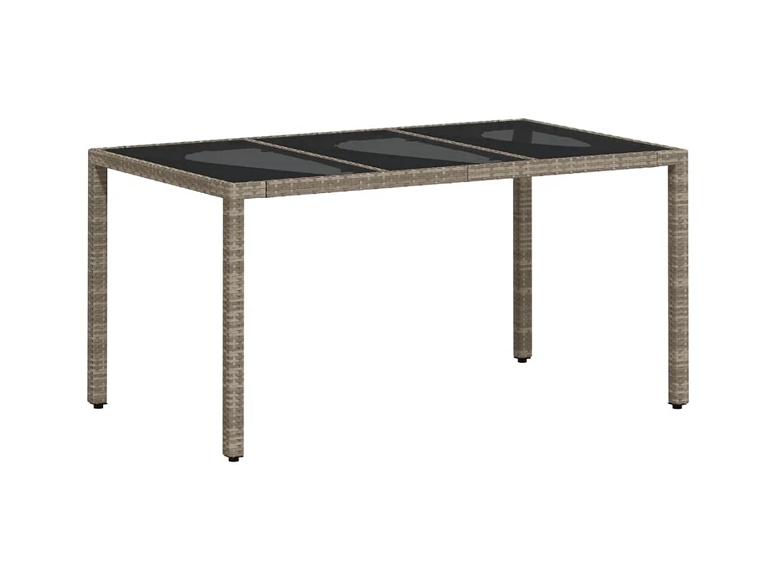 Stafford Springs  Ensemble à manger de jardin avec coussins 7 pcs rotin et verre