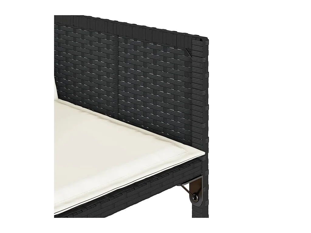 Brienne  Set comedor de jardín con cojines 13 pzas ratán sintético negro