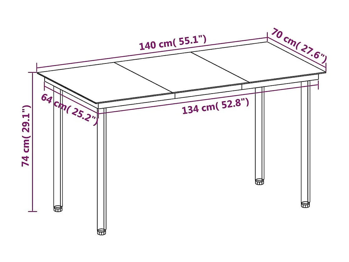 Garden Furniture -  Ensemble à manger de jardin coussins 7 pcs Résine tressée Verre
