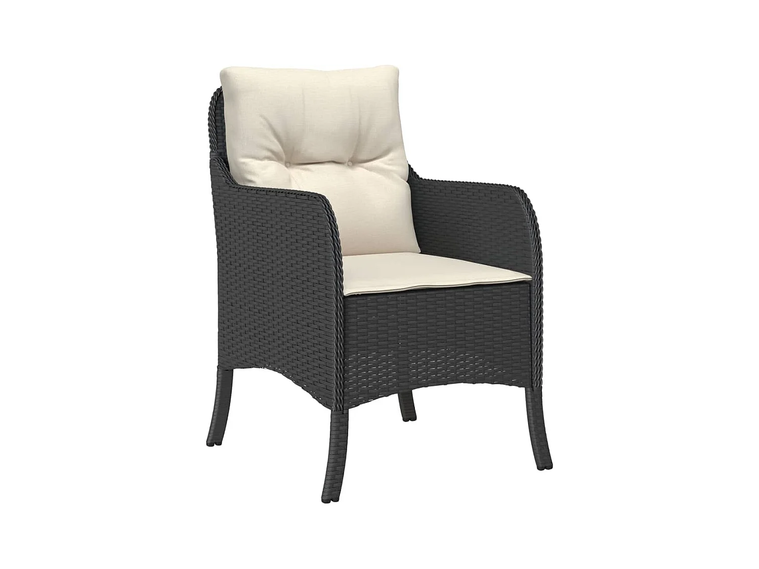 Marco Gianluca  Ensemble à manger de jardin coussins 7pcs Noir Résine tressée