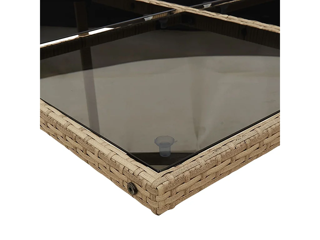 Steno  Set comedor de jardín 11 pzas con cojines ratán sintético beige