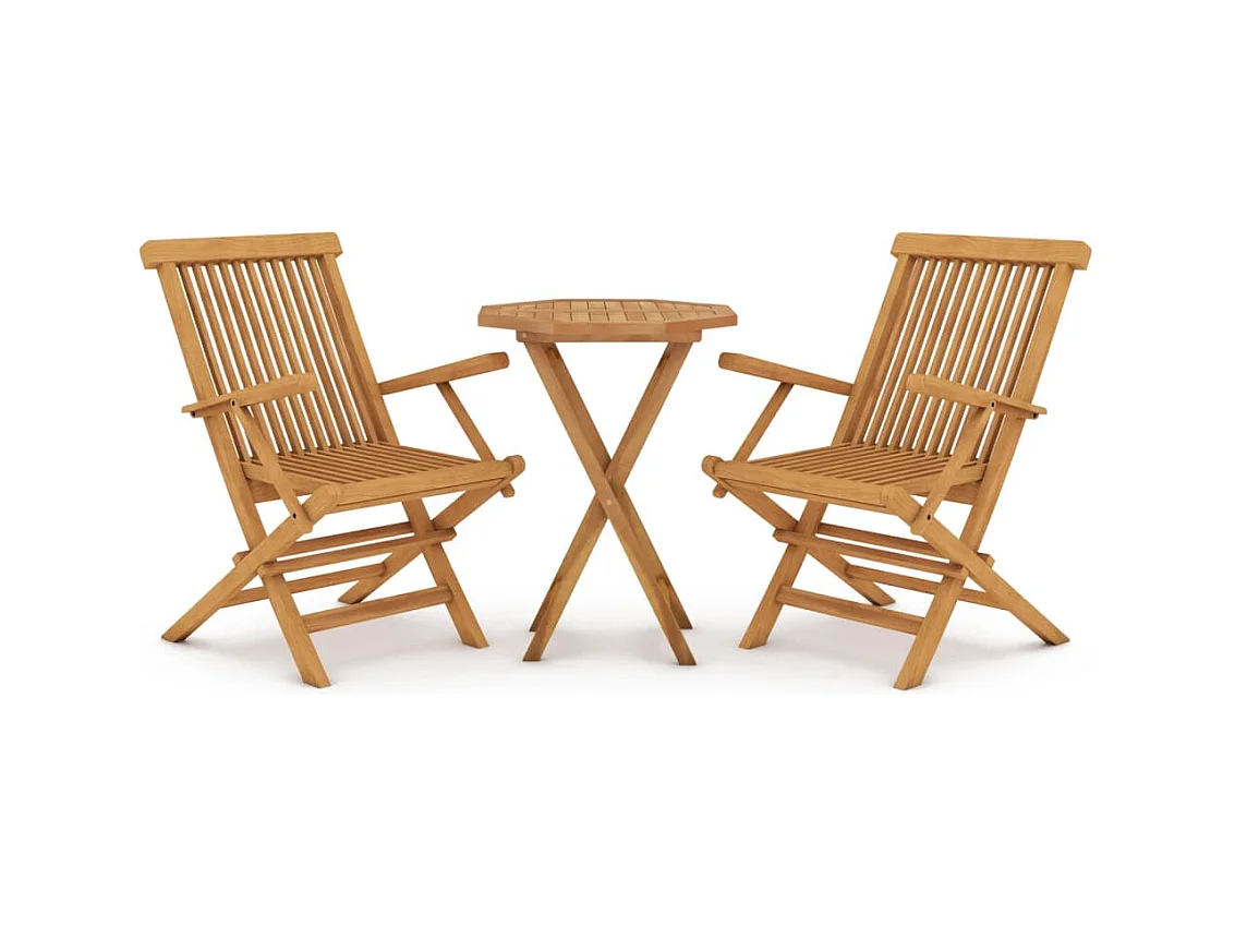 Prolenta Premium -  Ensemble à manger de jardin 3 pcs Bois de teck massif