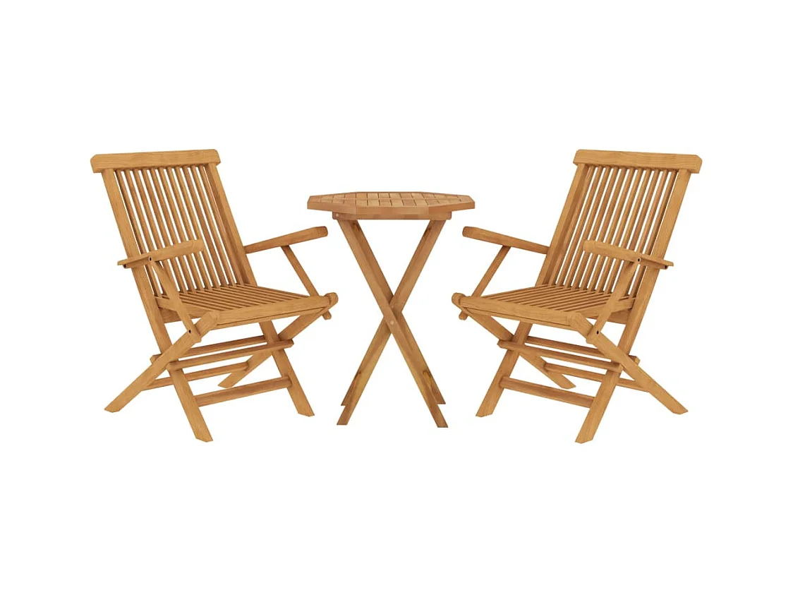 Prolenta Premium -  Ensemble à manger de jardin 3 pcs Bois de teck massif