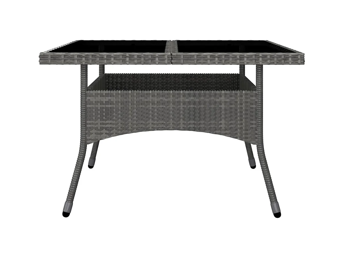 Løgumkloster  Ensemble à manger de jardin 9 pcs Résine tressée et acacia Gris