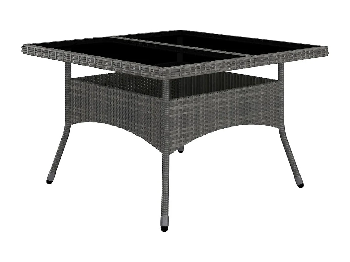 Løgumkloster  Ensemble à manger de jardin 9 pcs Résine tressée et acacia Gris