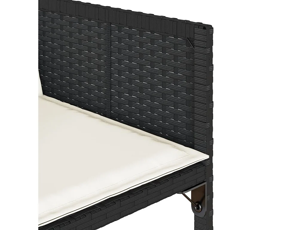 Kirkland  Set de comedor de jardín 9 pzas y cojines ratán sintético negro