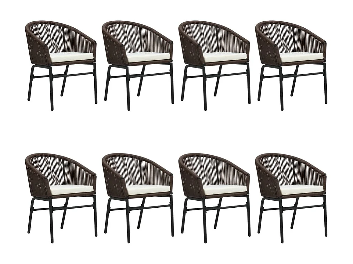 Florentin  Ensemble à manger de jardin 9 pcs Marron