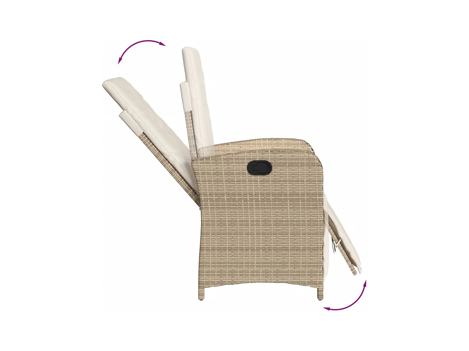 Aalborg  Ensemble à manger de jardin avec coussins 5pcs Beige poly rotin