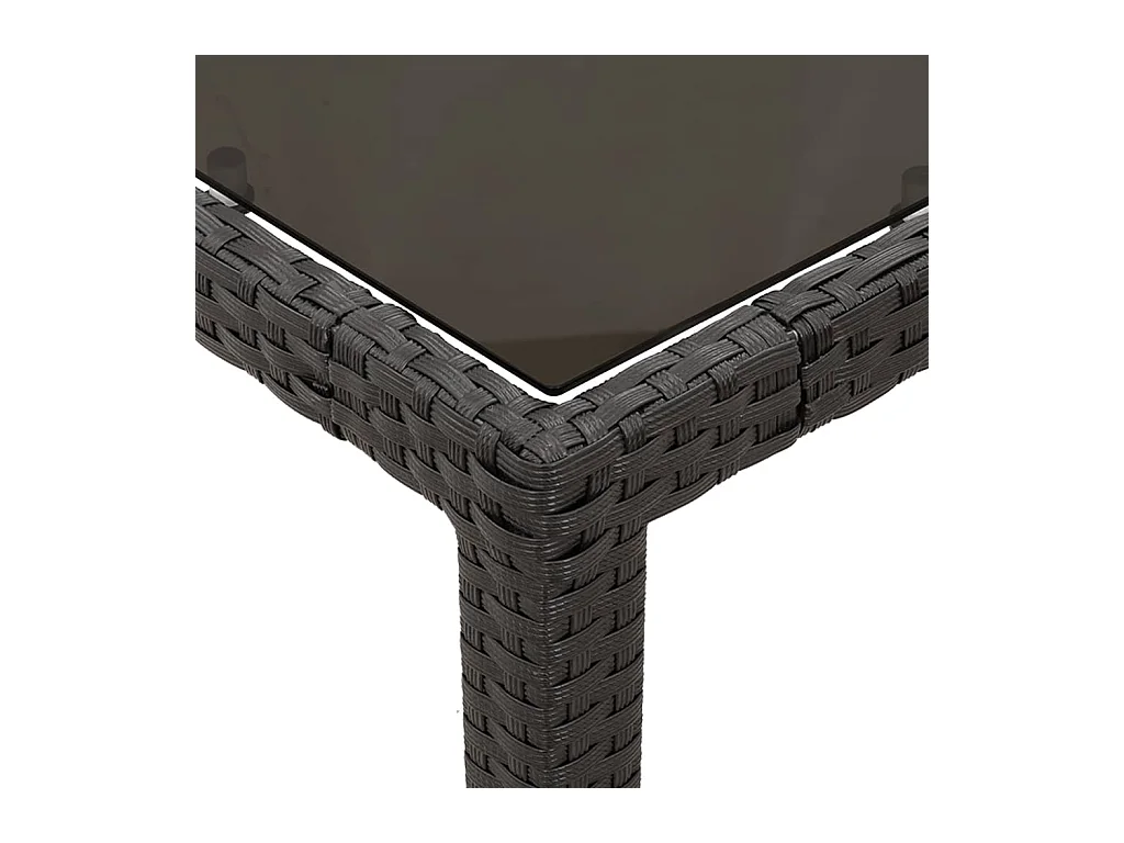 Harmelen  Ensemble à manger de jardin coussins 7pcs Noir Résine tressée