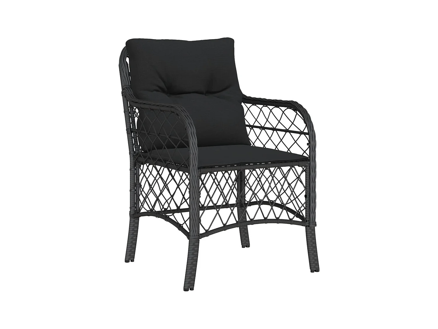 Harmelen  Ensemble à manger de jardin coussins 7pcs Noir Résine tressée