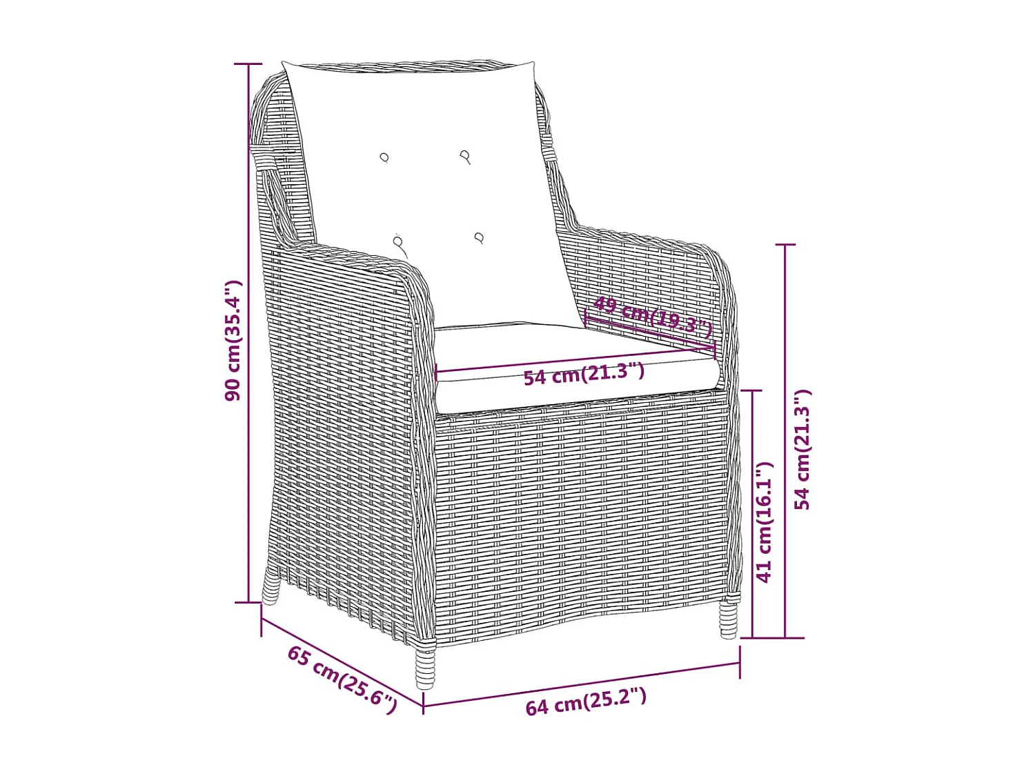 Vent  Ensemble à manger de jardin 3 pcs Marron