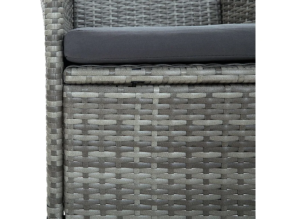 Kristof  Ensemble à manger d'extérieur 5pcs coussins résine tressée gris