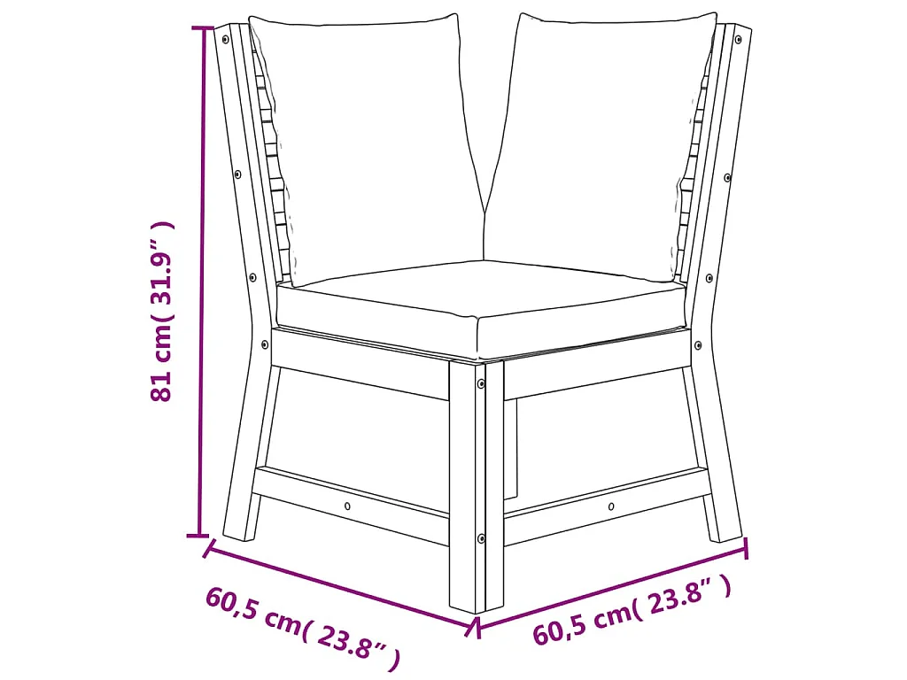 Talence  Ensemble à manger de jardin 4 pcs coussins Bois acacia