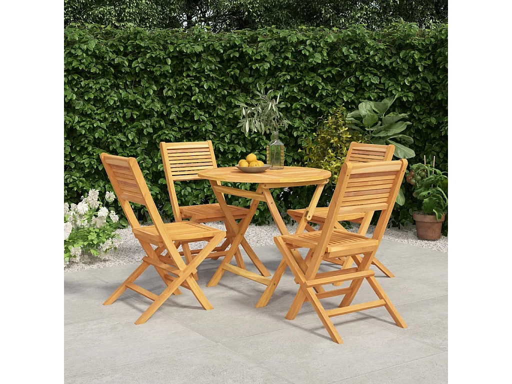 Corato  Ensemble à manger de jardin 5 pcs Bois de teck massif