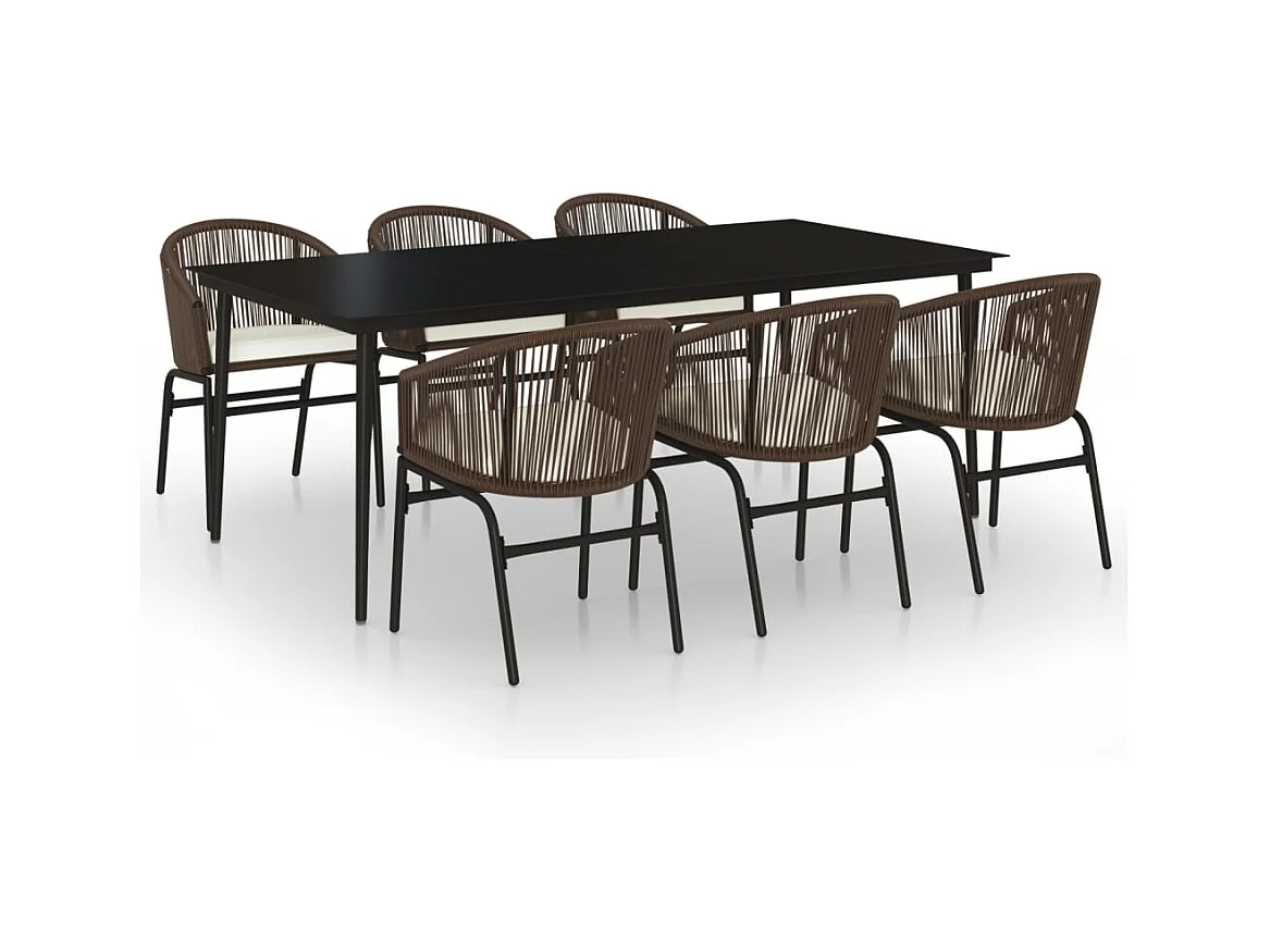 Belric  7-delige Tuinset bruin