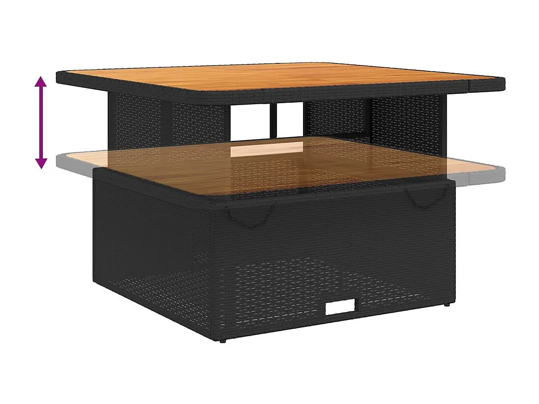 Marius  Ensemble à manger de jardin coussins 5pcs Noir Résine tressée