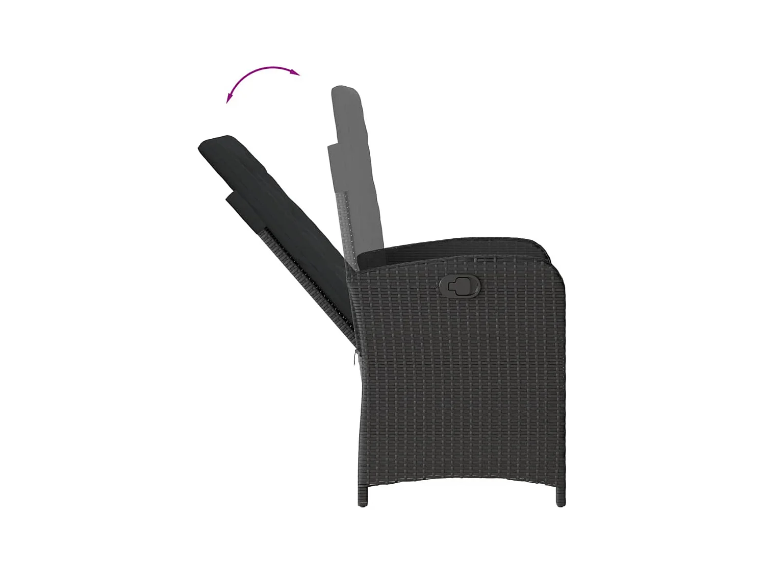 Nayo  Ensemble à manger de jardin coussins 7pcs Noir Résine tressée