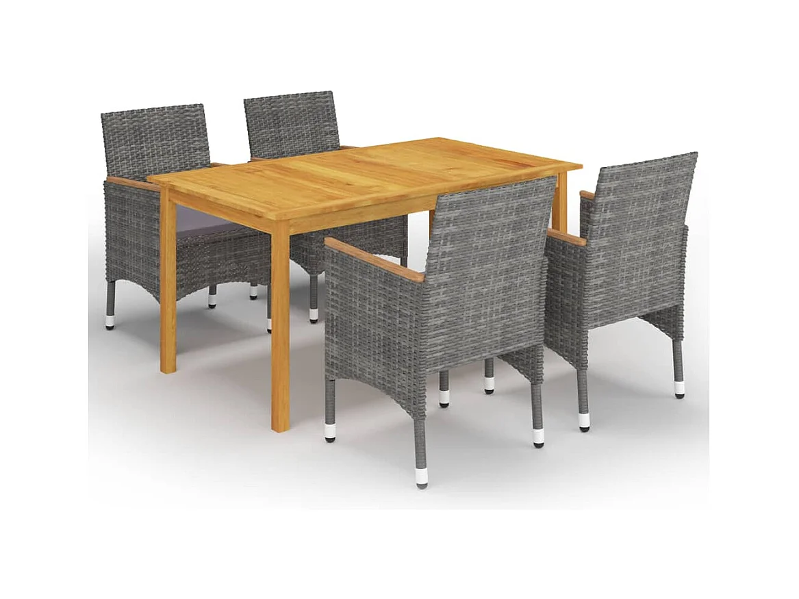 Fyndal  Ensemble à manger de jardin 5 pcs Gris