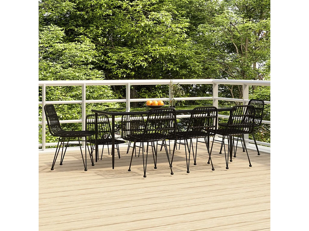 Eden Prairie  9-delige Tuinset poly rattan zwart