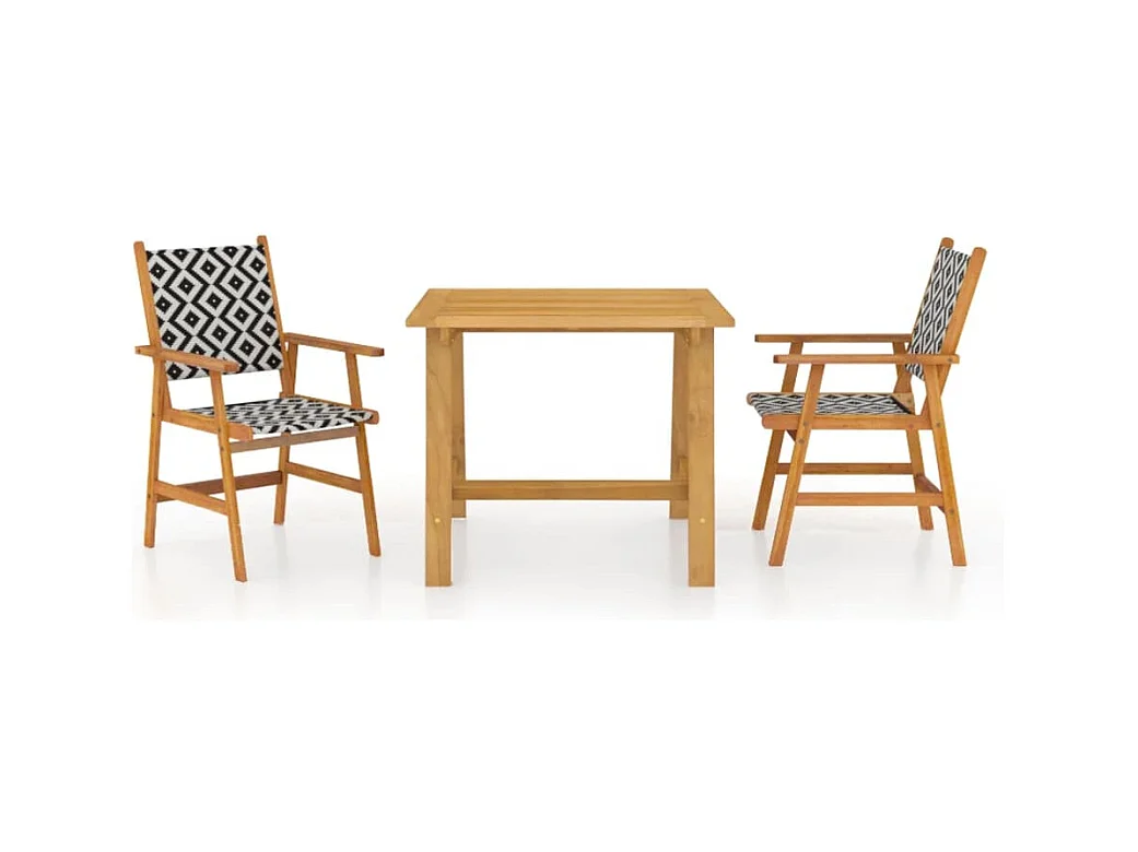 Lillestrøm  Juego de comedor de jardín 3 piezas madera maciza de acacia