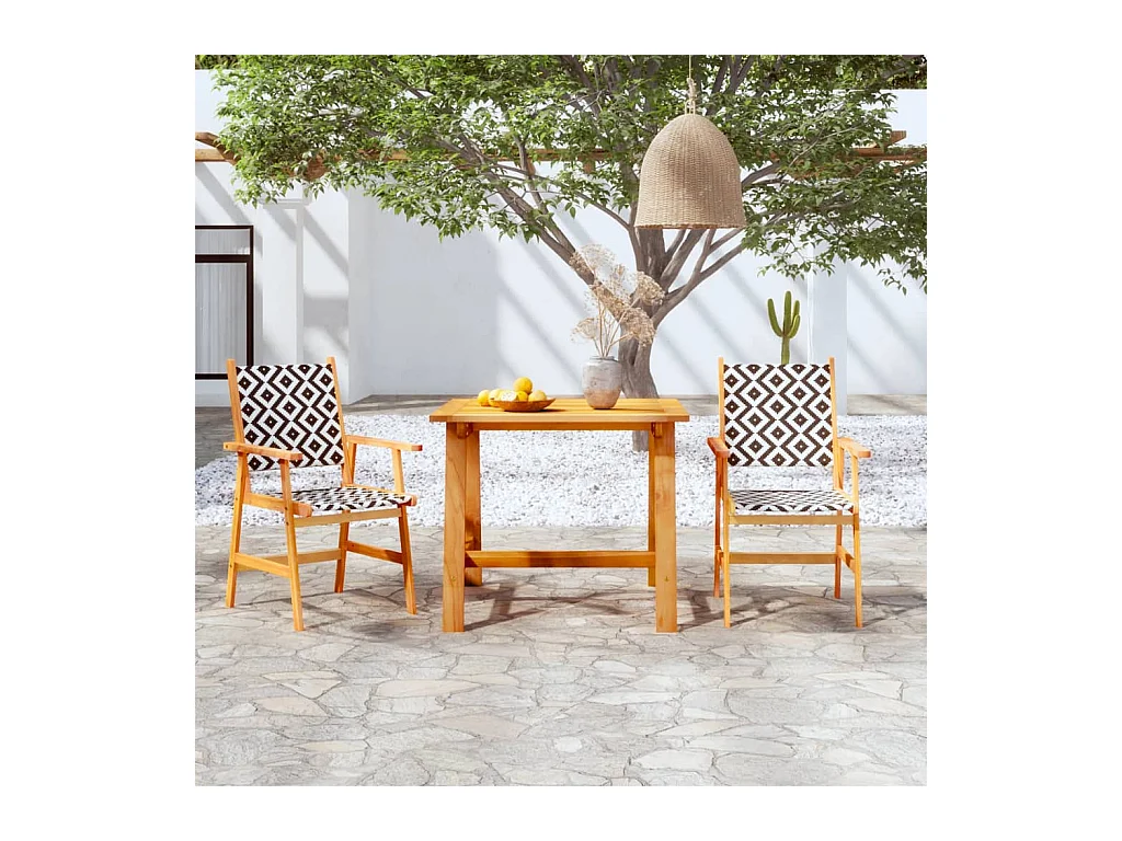 Lillestrøm  Juego de comedor de jardín 3 piezas madera maciza de acacia