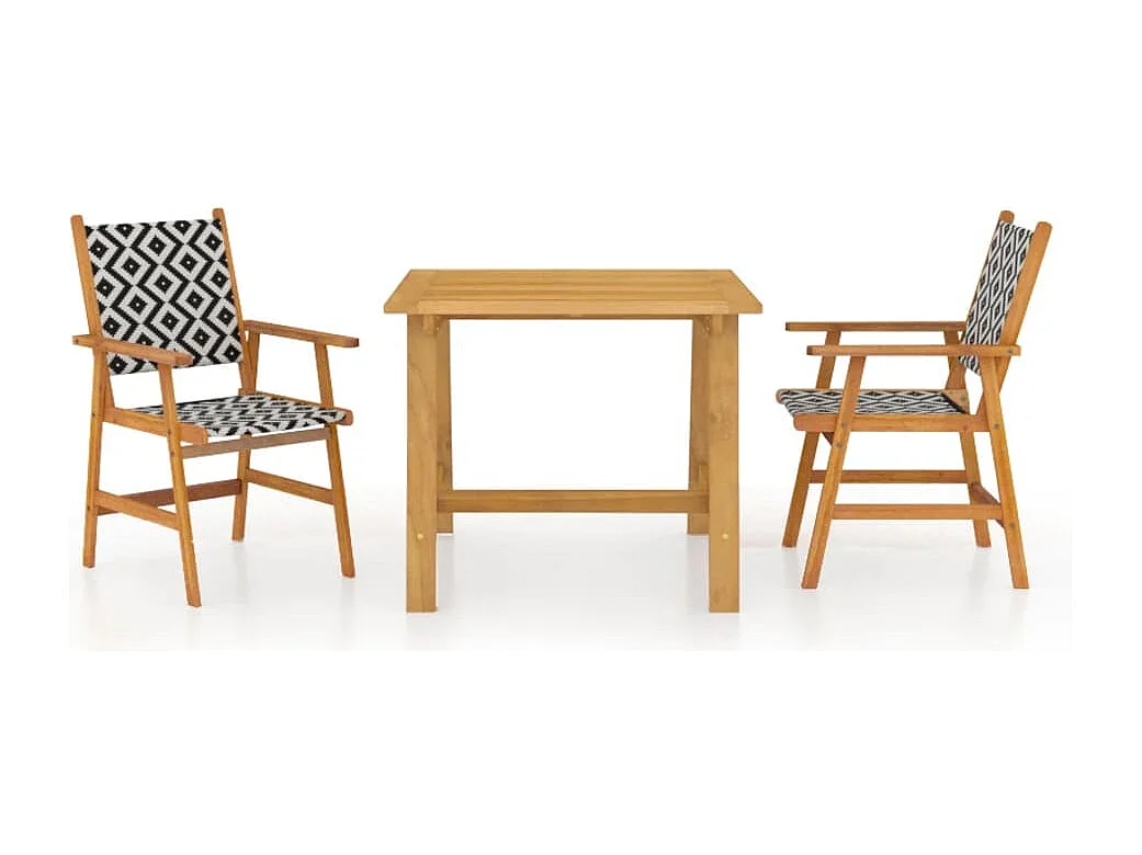 Lillestrøm  Juego de comedor de jardín 3 piezas madera maciza de acacia