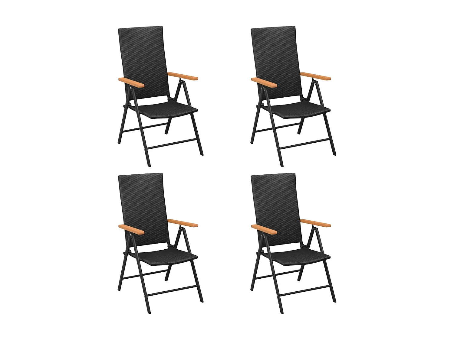 Garden Furniture -  Ensemble à manger de jardin 5 pcs noir et marron