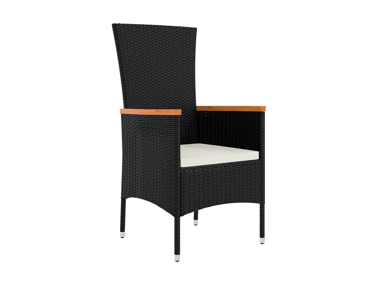 Ziriel  Ensemble à manger de jardin coussins 7pcs Noir Résine tressée