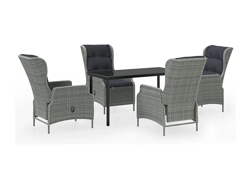 Santa Rosa  Ensemble à manger de jardin 5 pcs Gris clair