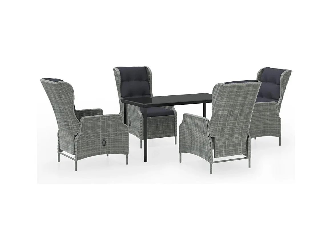 Santa Rosa  Ensemble à manger de jardin 5 pcs Gris clair