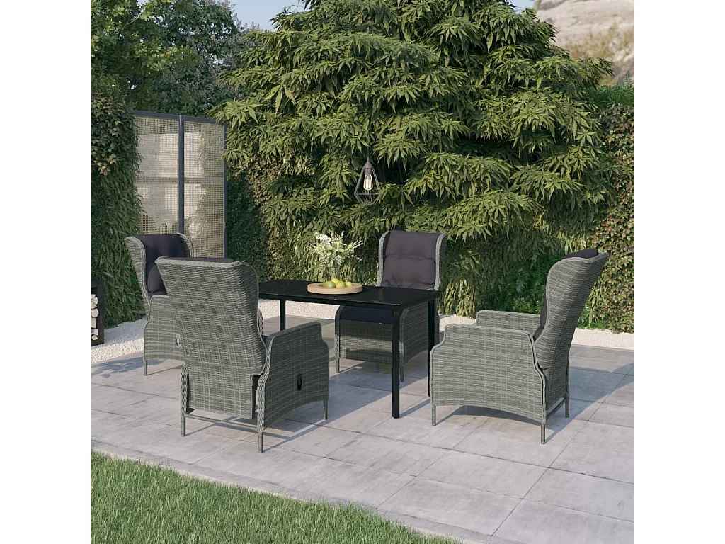 Santa Rosa  Ensemble à manger de jardin 5 pcs Gris clair