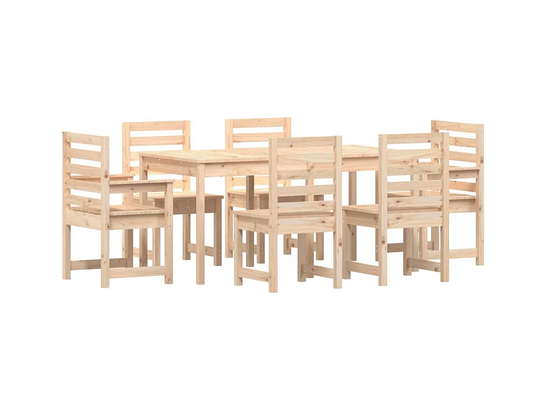 Janne Elise  Ensemble à manger de jardin 7 pcs bois massif de pin