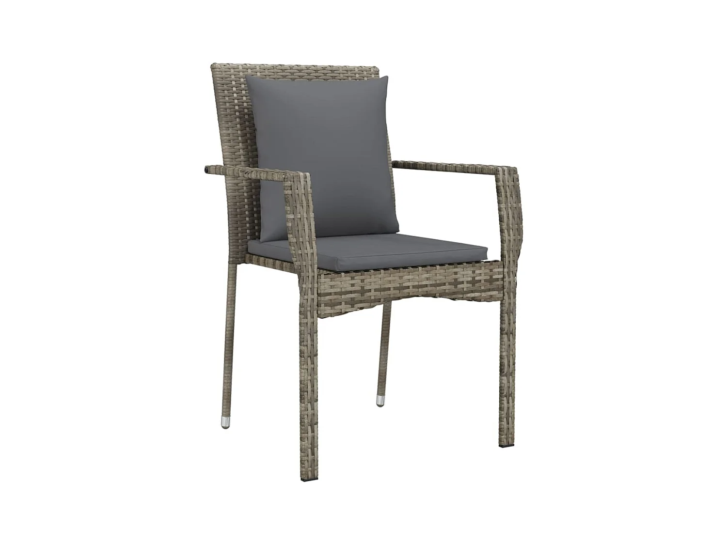 Rhett Logan  Ensemble à manger de jardin coussins 5 pcs noir et gris