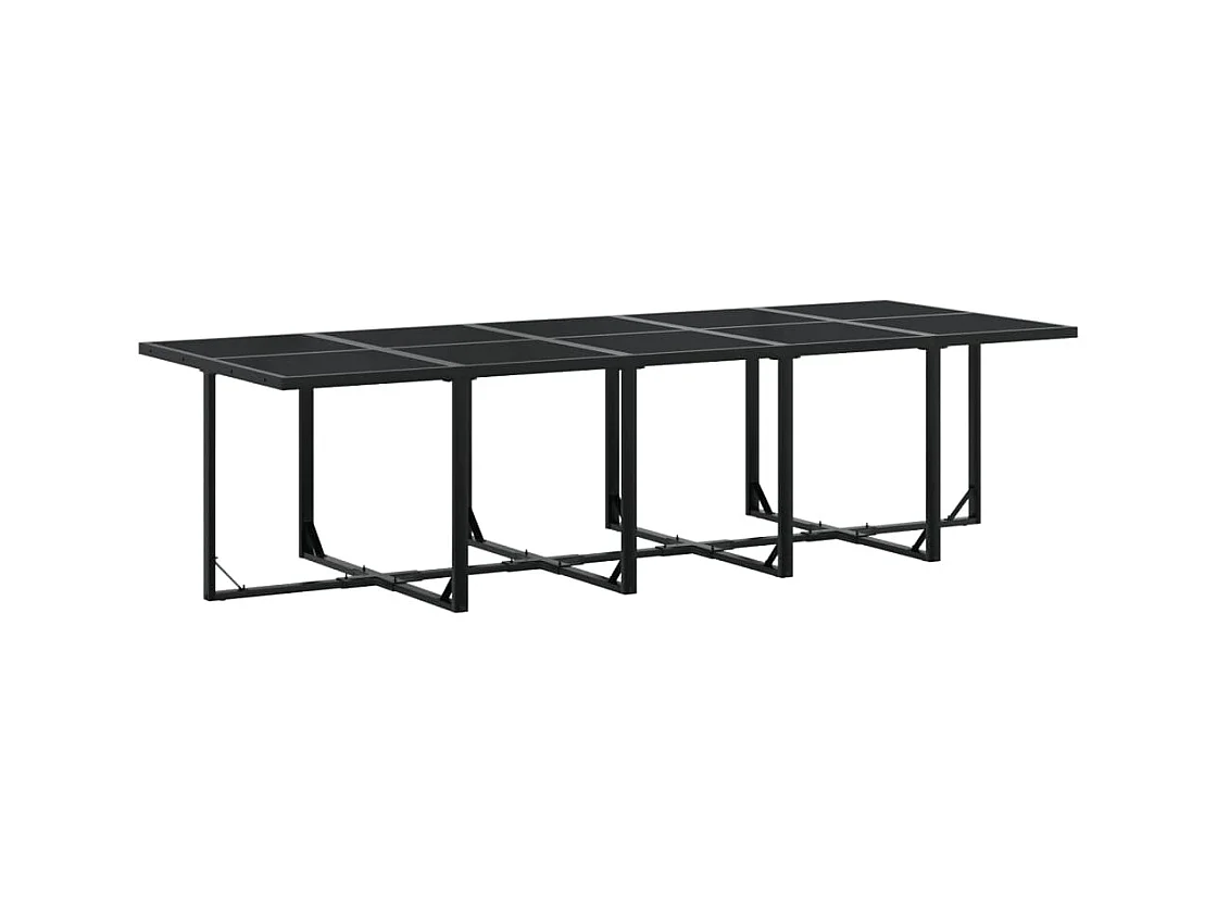 Robert-Luc  Set de comedor jardín 11 pzas con cojines ratán sintético negro