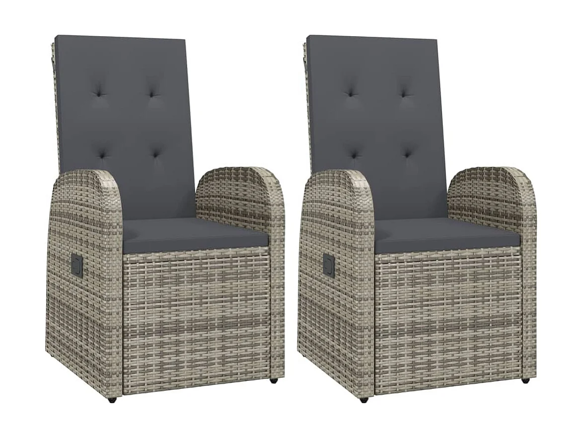 Ringsted  Ensemble à manger de jardin 3 pcs coussins gris résine tressée