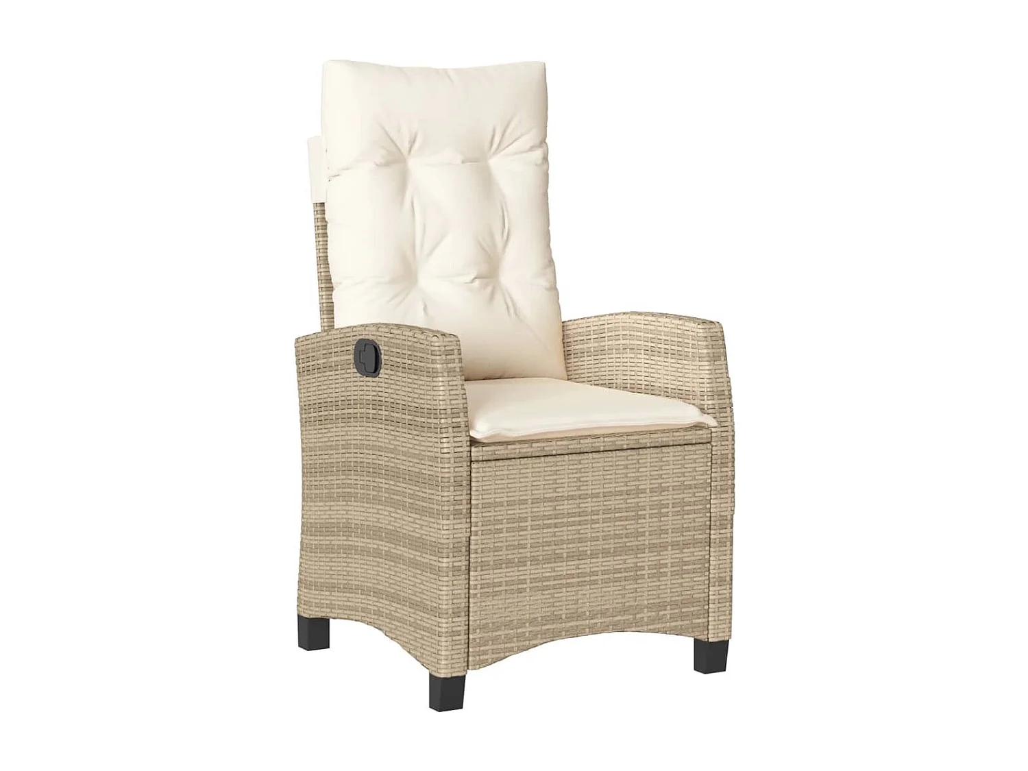 Agerskov  Set comedor de jardín 3 pzas con cojines ratán sintético beige