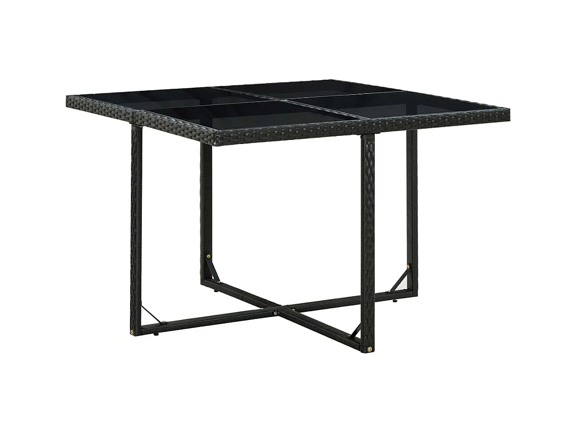 Najwa  Ensemble à manger d'extérieur 9pcs coussins Résine tressée Noir