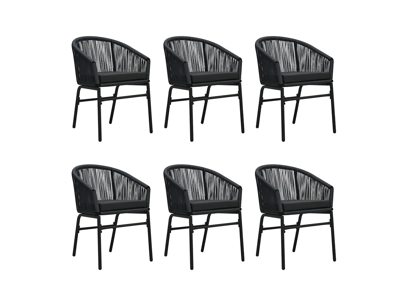 Florentin  Ensemble à manger de jardin 7 pcs Noir