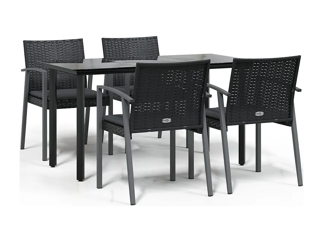 Ephrata  Ensemble à manger de jardin 5 pcs coussins résine tressée acier