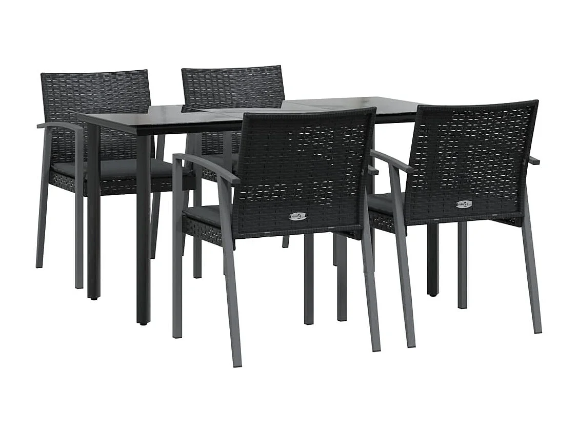 Ephrata  Ensemble à manger de jardin 5 pcs coussins résine tressée acier