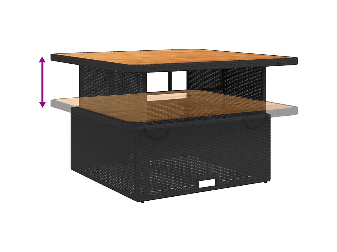 Sandviken  Ensemble à manger de jardin coussins 2pcs noir résine tressée