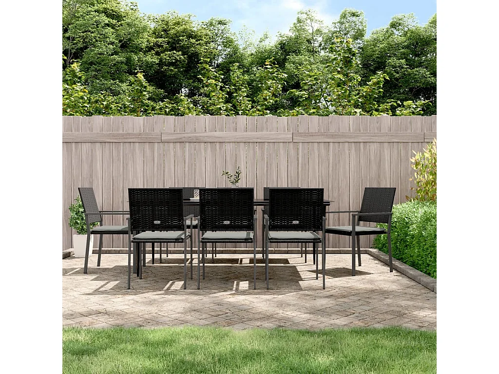 Croughevoe  9-delige Tuinset met kussens poly rattan en staal