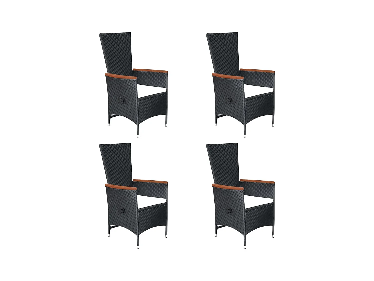Wyllar  Ensemble à manger de jardin 7 pcs Résine tressée Noir