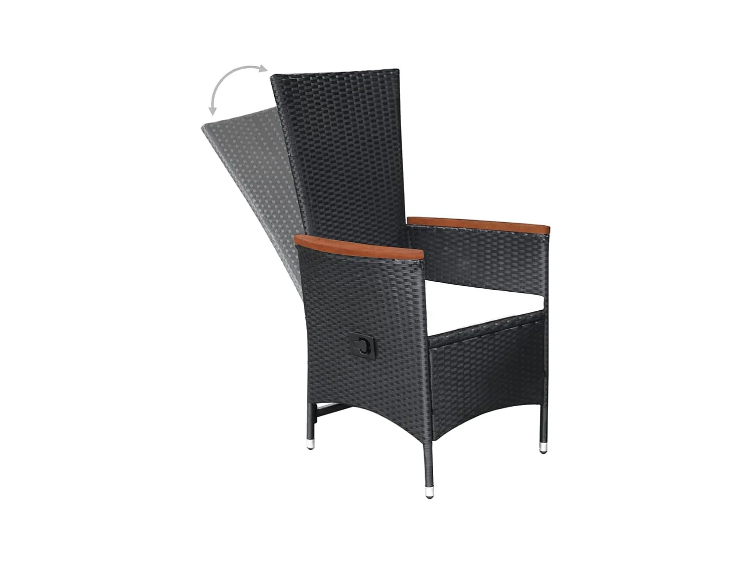 Wyllar  Ensemble à manger de jardin 7 pcs Résine tressée Noir