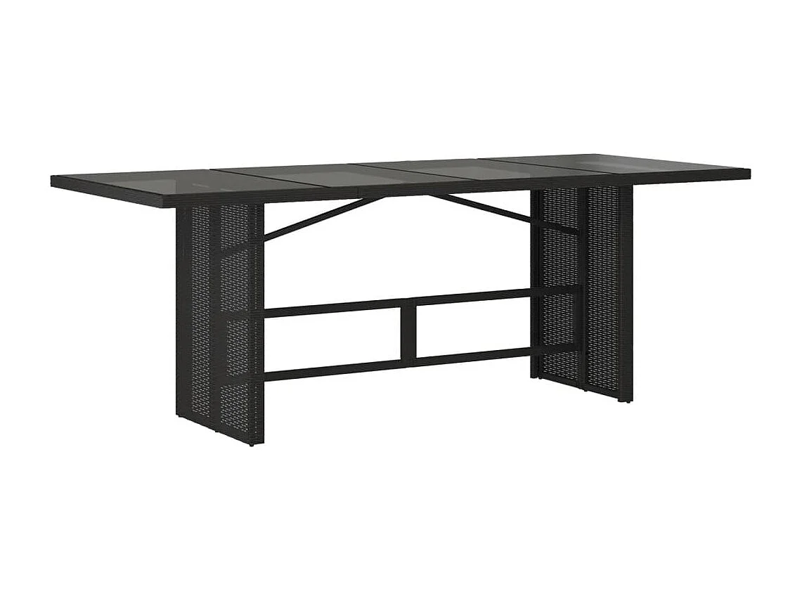 Karlyn  Set de comedor de jardín 7 pzas y cojines ratán sintético negro