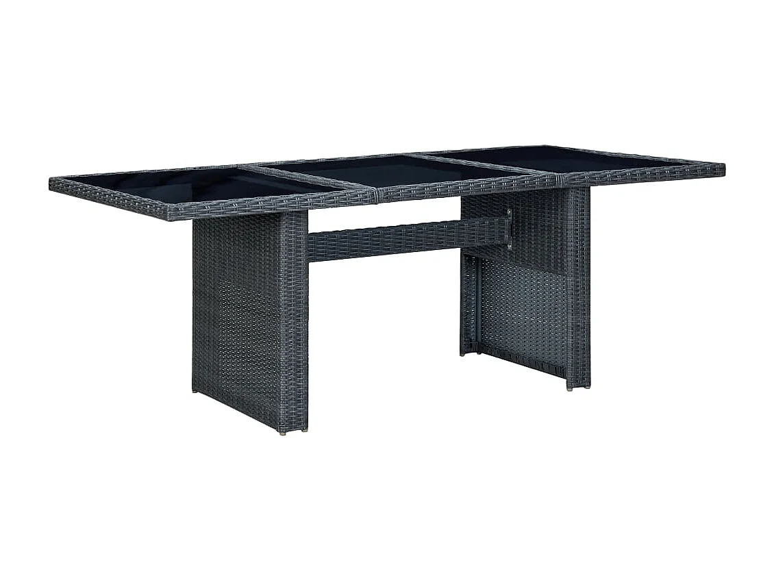 Horsham  Set comedor jardín 7 pzas cojines ratán sintético gris oscuro