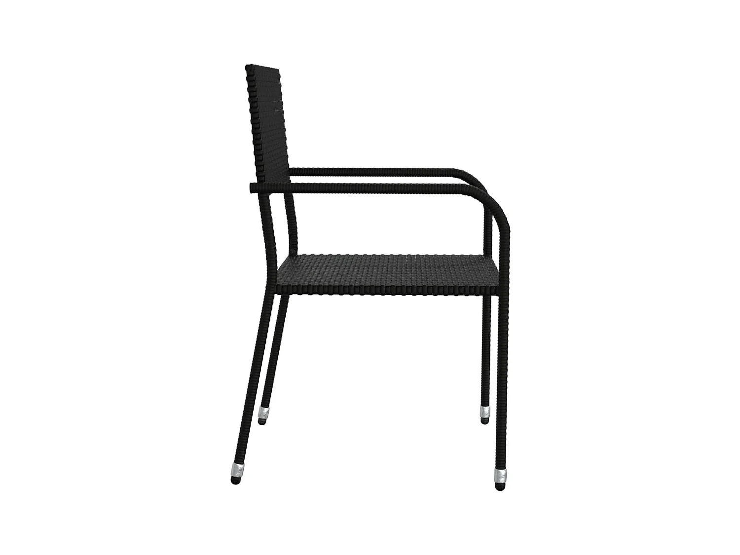 La Verne  Ensemble à manger de jardin 5 pcs Noir Résine tressée